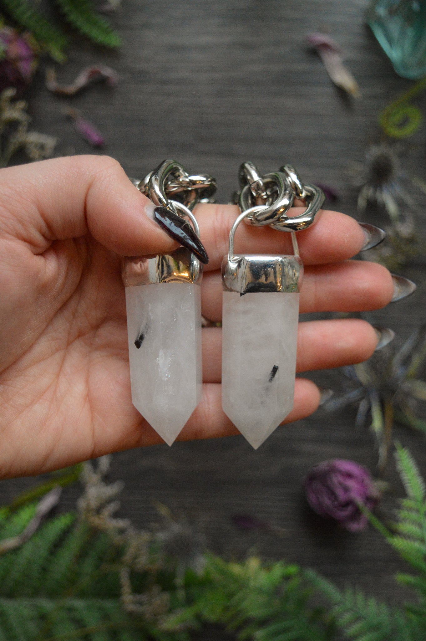 Tourmaline in Quartz Chunky Chain Necklace