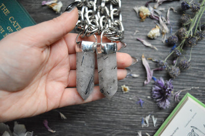 Tourmaline in Quartz Chunky Chain Necklace