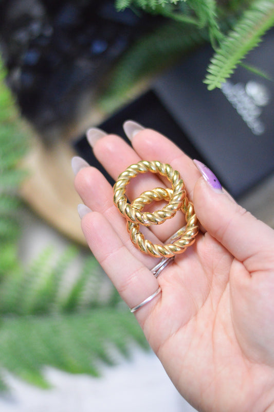 Twisted Hoop Ear Weights - Gold