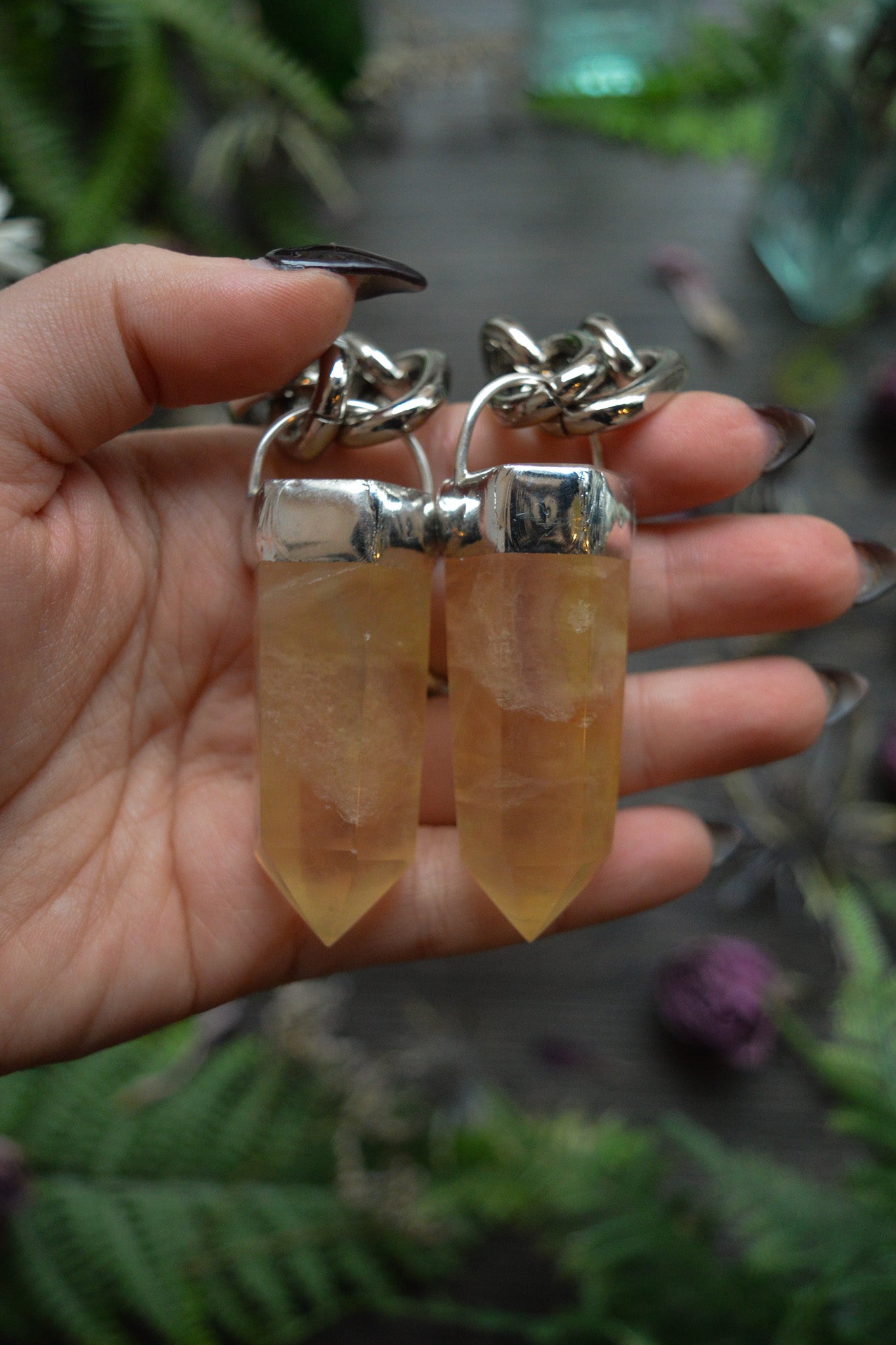 Yellow / Pastel Fluorite Chunky Chain Necklace